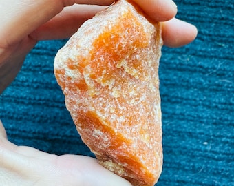 Rough Orange Calcite Chunk - Raw Calcite Crystal Chunk- Healing Crystals - Mineral Specimen - Home Crystal Decor - Crystal Gift