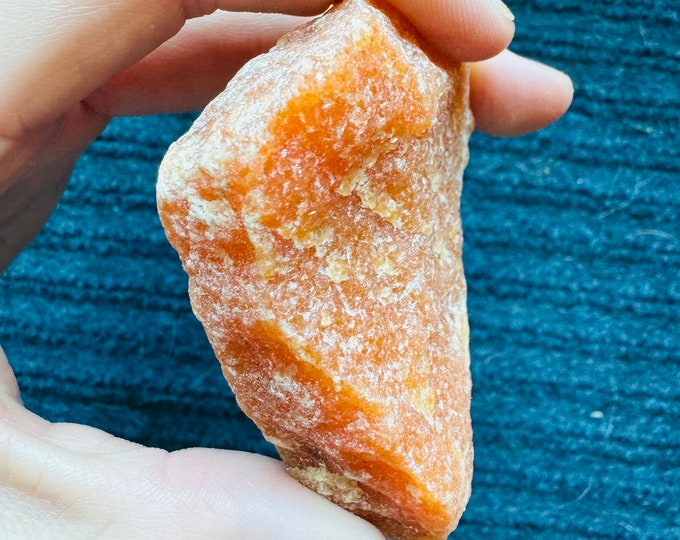 Rough Orange Calcite Chunk - Raw Calcite Crystal Chunk- Healing Crystals - Mineral Specimen - Home Crystal Decor - Crystal Gift