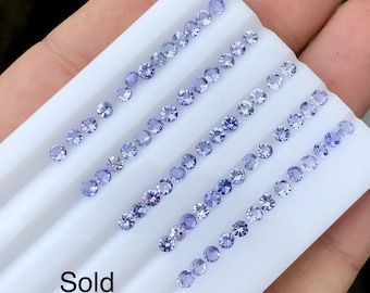 Peri-Winkle 0.12 Tanzanite Calibrated Natural Genuine Earth Mined Loose Gemstones for Making Jewellery. 2.5 to 3.0 mm.  Sold Individually.