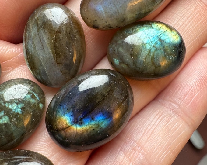 Genuine Mined Flash Labradorite Cabochon. High Shine. Healing Stone. Individual Loose Gemstones for Making Jewellery. Loose Gemstones.