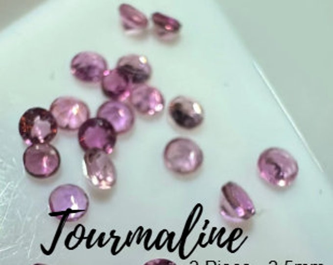2 Piece Pink Tourmaline. 2.2 & 2.4mm. Individual Loose Gemstone. Faceted Genuine Mined VS Quality. Making Jewelry. Untreated. Birthstone.