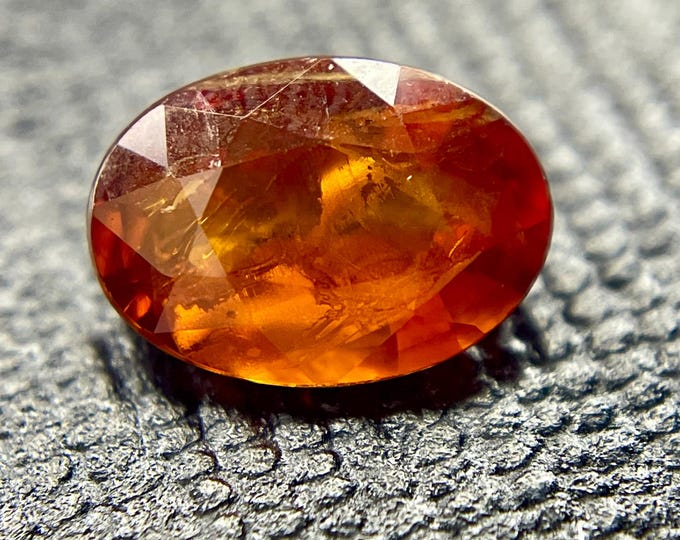 0.55 Carat Natural Spessartite Garnet Oval Shape 6.81 x 3.99 x 2.76 mm No Treatment Loose Gemstone for Jewelry Making and Gifts Earth Mined.