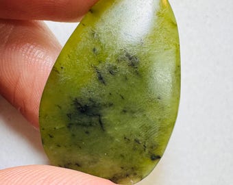 B.C Canadian Jade Gemstone. 24 Carat Total. Beautiful Green Pendant Stone. Created in B.C Canada. 31.8 x 20.6 x 4.2 mm