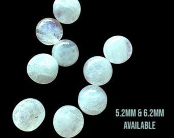 Earth Mined Moonstone Pairs. Blue Flash Natural Cabochon. Earth Mined Natural Loose Cabochons for Jewellery Making. Birthstone. Round Cabs
