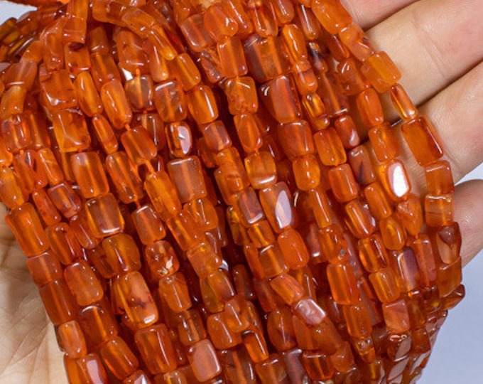 82 Carat Natural Carnelian Beads. 1 Strand. Individual Loose Beads for Making Jewellery. Gemstones Genuine Mined. 13 Inches.