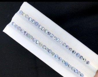 Pair of 2.80 mm Tanzanite Round Unheated Top Lustre Faceted 2.800 x 2.800 x 1.800 mm For Jewelry Making and Gifts. Earth Mined
