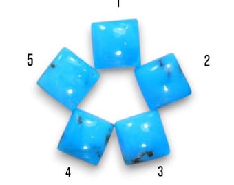 1.20 Carat Sleeping Beauty Arizona Turquoise Cabochons. Genuine Earth Mined. 7.1 x 7.1 x 3.4 mm for Jewelry Making and Gifts. Earth Mined