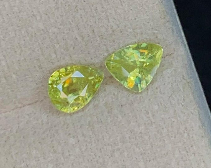 Natural Titanite Sphene Diamond Fire and Lustre. Pear and Trillion Shape Loose Gemstone for Jewelry Making and Gifts. Sold Individually.