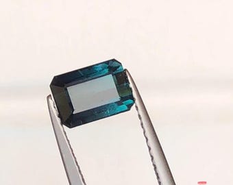 1.70 Carat Stunning Deep Blue Tourmaline Rectangle Cut 7.150 x 5.150 x 4.490 Loose Gemstone for Jewelry Making and Gifts Earth Mined