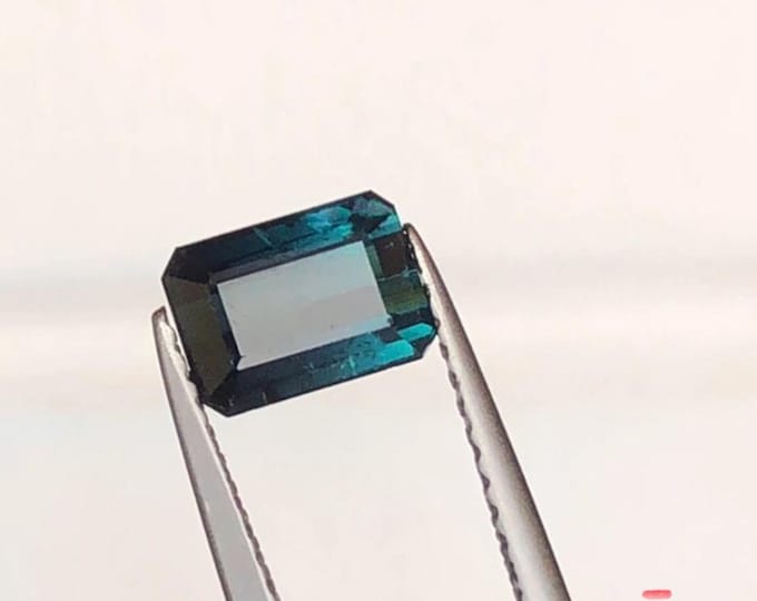 1.70 Carat Stunning Deep Blue Tourmaline Rectangle Cut 7.150 x 5.150 x 4.490 Loose Gemstone for Jewelry Making and Gifts Earth Mined