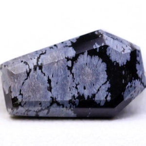 5.09 Carat Natural Snow Flake Jasper Cabochon Step Cut 16.000 x 10.000 x 4.000 mm for Jewelry Making and Gifts. Earth Mined.