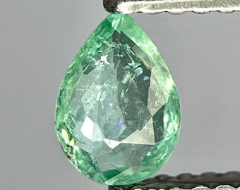 0.37 Carat Paraiba Tourmaline. Faceted Pear Cut. Loose Gemstones for Jewelry. SI. Earth Mined. 6.4 x 4.5 x 1.9 mm. Medium Tone. Mozambique
