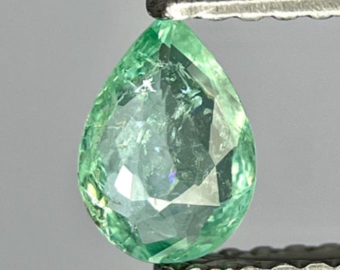 0.37 Carat Paraiba Tourmaline. Faceted Pear Cut. Loose Gemstones for Jewelry. SI. Earth Mined. 6.4 x 4.5 x 1.9 mm. Medium Tone. Mozambique
