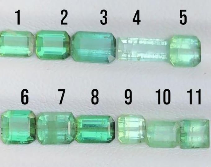 Natural Green Tourmaline Gemstones. Earth Mined Transparent Colourful Jewellery Supplies and Gifts. Green Gemstones. Untreated. SI- VS