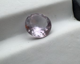 1.35 Carats Earth-Mined Amethyst Faceted Gemstone. Light Purple. Loose Gemstone for Making Jewelry. Round Cut.  SI. 7.4mm. Birthstone