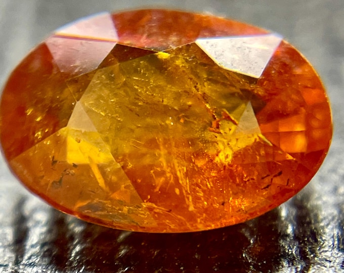 0.55 Carat Natural Spessartite Garnet Oval Shape 6.81 x 3.99 x 2.76 mm No Treatment Loose Gemstone for Jewelry Making and Gifts Earth Mined.