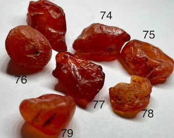 Natural Deep Orange Garnet Rough Tumbled Sold Individually for Jewelry Making and Gifts. Genuinely Earth Mined.