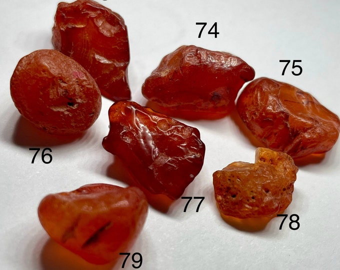 Natural Deep Orange Garnet Rough Tumbled Sold Individually for Jewelry Making and Gifts. Genuinely Earth Mined.