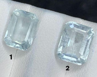 Light Blue Aquamarine. Faceted Emerald Cut Loose Gemstone. Birthstone Gifts. Genuine Mined. SI. Untreated. Sold Separately.