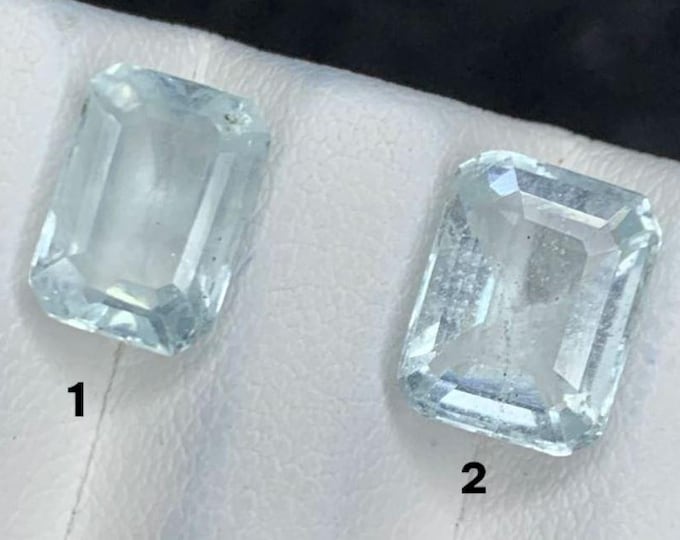 Light Blue Aquamarine. Faceted Emerald Cut Loose Gemstone. Birthstone Gifts. Genuine Mined. SI. Untreated. Sold Separately.