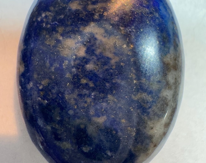 49.80 Carat Natural Lapis Lazuli Untreated Cabochon Loose Gemstone for Making Jewelry. Beautiful Blue. Oval Gemstone. 30 x 22.5 x 5.8 mm