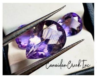 3.50 Carat Natural Purple Amethyst. Pear Cut. Bolivian. 12.8 x 9 x 6.4 mm Loose Gemstone for Jewelry Making and Gifts. Medium Purple