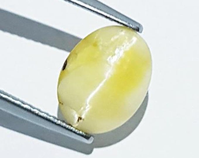2.23 Carat Untreated Natural Opal Cat’s Eye From Africa. Lovely Yellow Cabochon for Making Jewellery. Loose Gemstones. Oval Opal.