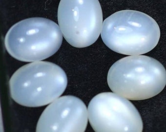 Earth Mined White Moonstone Cabochon. 8.100 x 6.000 x 4.600mm Loose Gemstones for Jewelry Making Design and Gifts. Healing Stone Lot 1