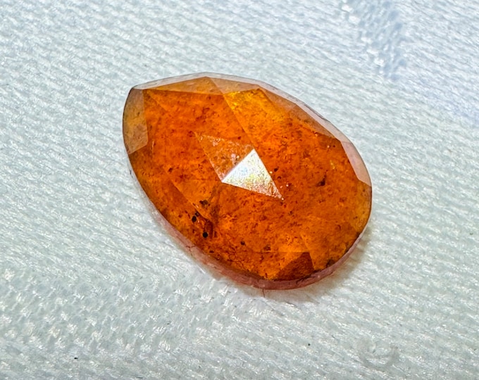 Kyanite 2.45Ct Natural Orange Pear Rose Cut. Genuine Earth Mined. Kayanite Cabochon. 10 x 7 x 5mm. Untreated. Rare Gemstones. Jewellery.