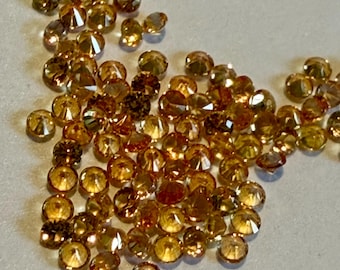 1.10 mm Natural Amber Sapphires VS Round 1.1 x 1.1 x 0.6 mm Loose Gemstones for Jewelry Makers and Gifts. Earth Mined. Set of 10.