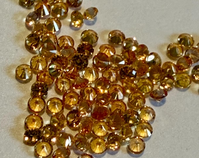 1.10 mm Natural Amber Sapphires VS Round 1.1 x 1.1 x 0.6 mm Loose Gemstones for Jewelry Makers and Gifts. Earth Mined. Set of 10.