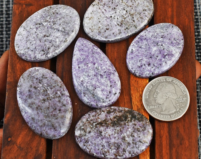 Genuine Mined Stichtite Cabochons Sold Individually. Beautiful Oval Cabs for Making Jewellery. Palm Stones. Vibrant Blue. Perfect Gifts.