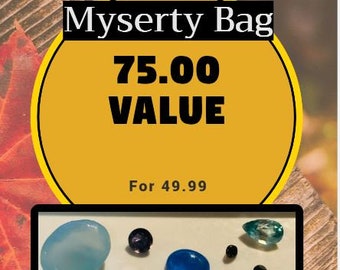 MYSTERY BAG: Loose Gemstone "Mystery Bag". 75.00 Value for 49.99. Surprise Gift Bag for Creating Jewelry. 5-7 Pieces Per Bag. Cut and Cabs.
