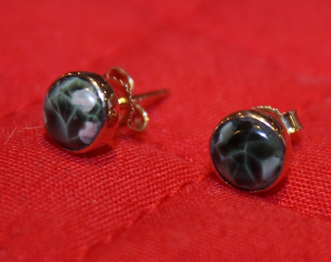 Chlorastrolite (Greenstone) 14K GOLD 6 mm Earrings GGE-5