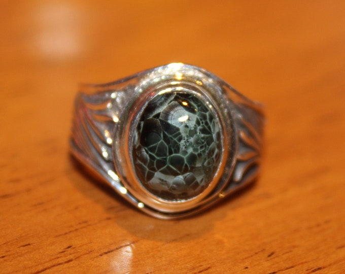 Chlorastrolite (Greenstone) Ring GR-226  Size 9.5