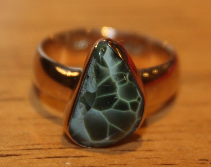 Chlorastrolite (Greenstone) 14K GOLD Ring Size 6 GGN-5