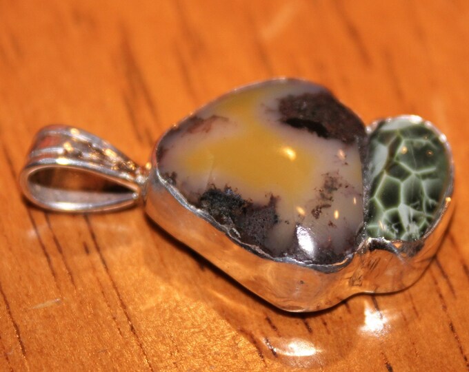 Chlorastrolite (Greenstone),Yellow Datolite Pendant: GYDN-2