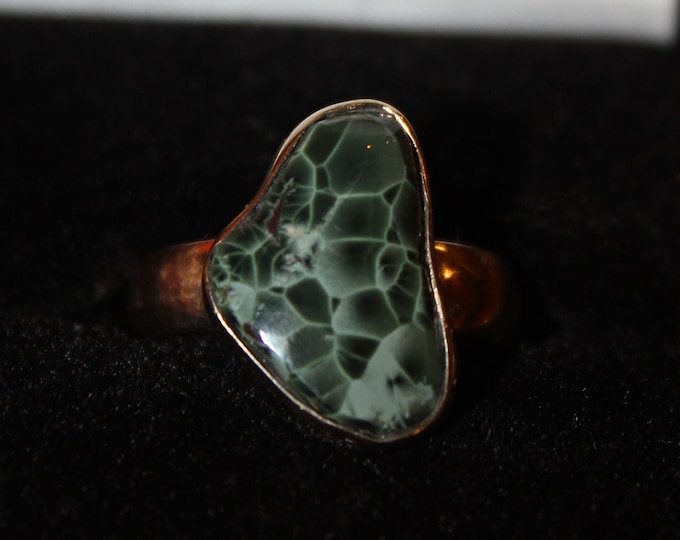 Chlorastrolite (Greenstone) GOLD 14K Ring GGR-1  Size 7.5