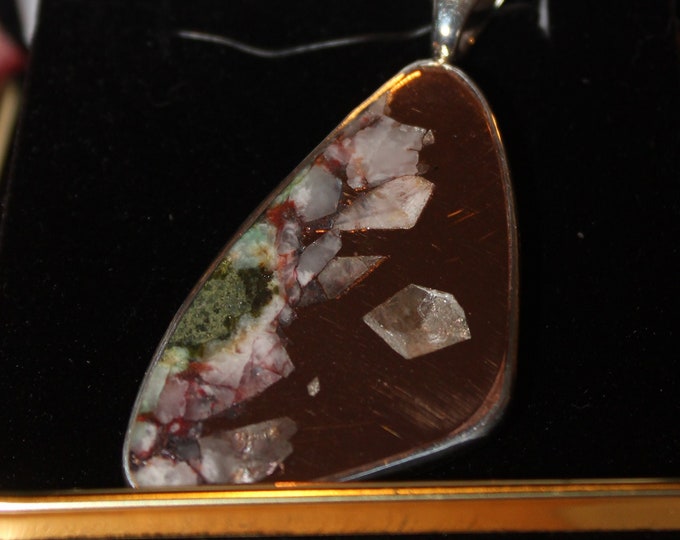 Copper with Crystal Quartz 2 sided Pendant: Copper N11