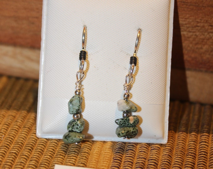 Chlorastrolite (Greenstone) Earrings GE-72