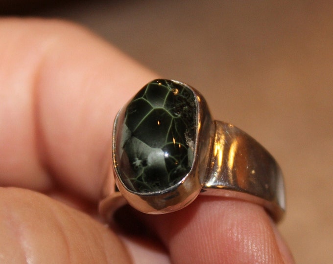 Chlorastrolite (Greenstone) Isle Royale Ring  The King Collection- Greenstones from 1932-1943 #1 Size 8.5