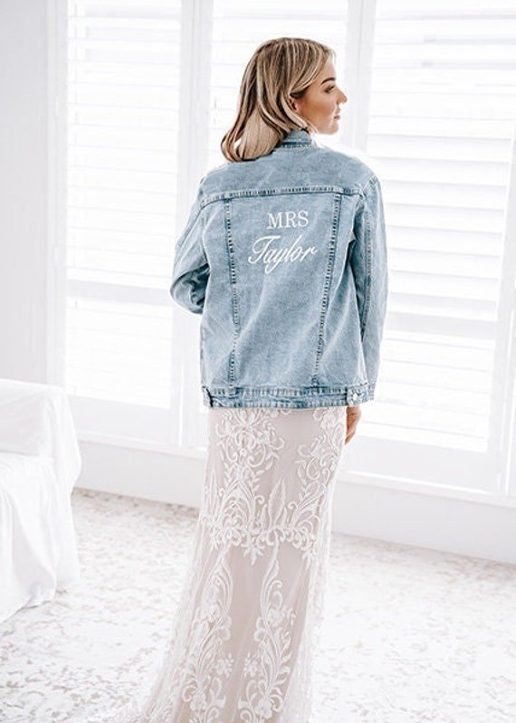 Embroidered Denim Jacket. Wedding 