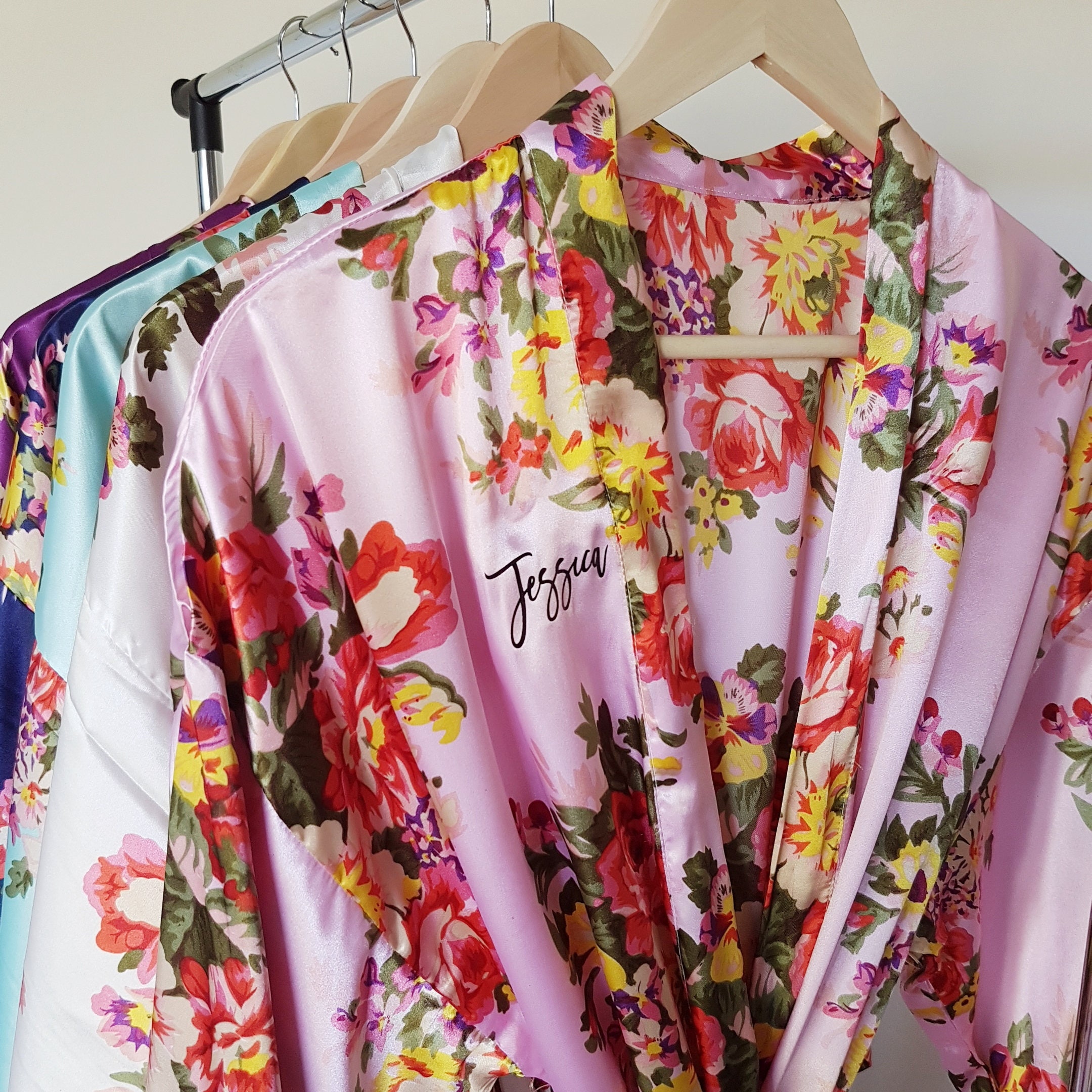 Personalised Robes / Floral Bridesmaid Robes / Getting Ready Etsy