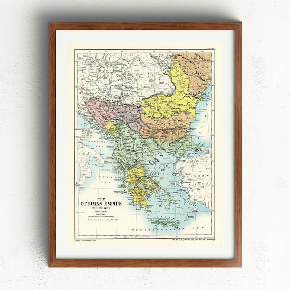 1263-1492 Decor Printed or Printable Spain Spanish Kingdoms - Published 1902 || Vintage Color Map Reprint Wall Art