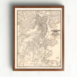 Boston 1805 Map by Carleton Reprint