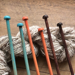 Size 10.5 (6.5mm), Knitting Needles Birch Hand-made Stained Finish