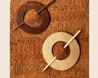 Round Shawl Pins ~Mahogany or Birch