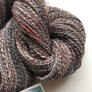 Charcoal Handspun Wool Yarn, Wool, Alpaca,Angelina blend