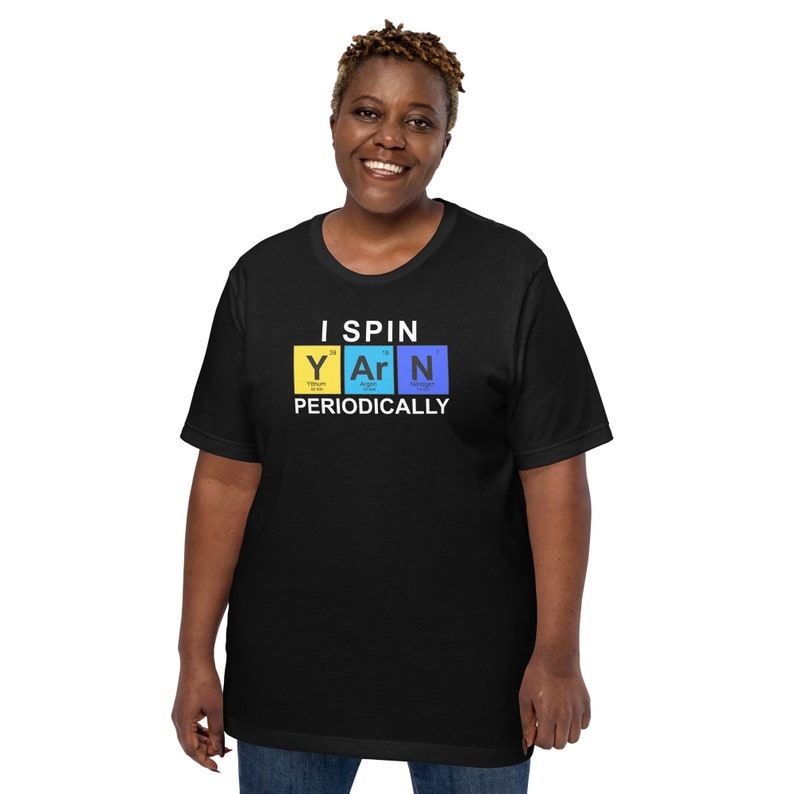 I Spin Yarn Periodically Short Sleeve Shirt Funny Tee for Spinner Drop Spindle Spinning Wheel Gift for Fiber Artist image 5