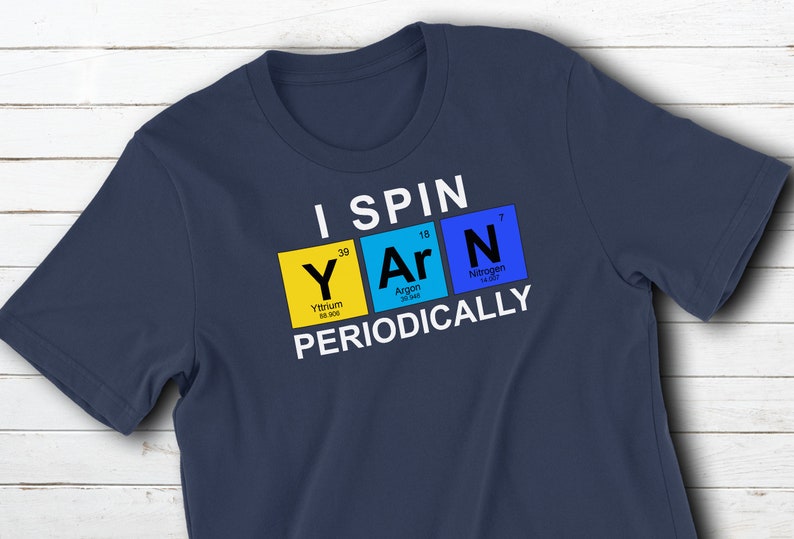 I Spin Yarn Periodically Short Sleeve Shirt Funny Tee for Spinner Drop Spindle Spinning Wheel Gift for Fiber Artist image 1